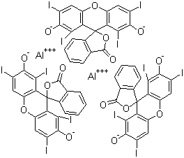 Spiro[isobenzofuran-1(3H),9'-[9H]xanthen]-3-one,3',6'-dihydroxy-2',4',5',7'-tetraiodo-, aluminum salt (3:2)(12227-78-0)